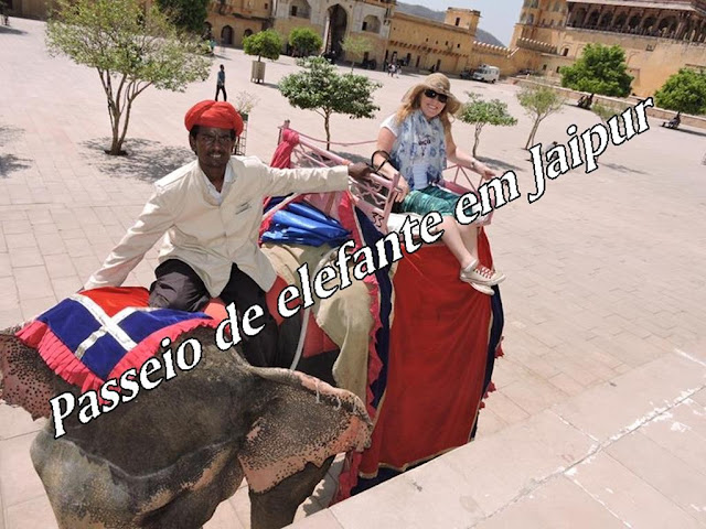 Passeio de elefante em Jaipur