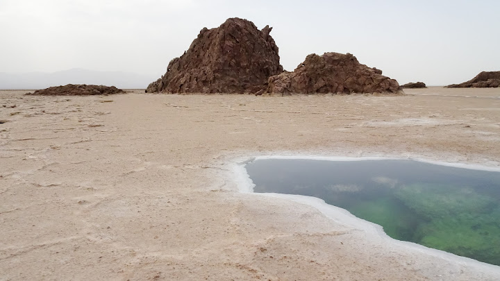 Small salt mountain before getting to Lake Asale