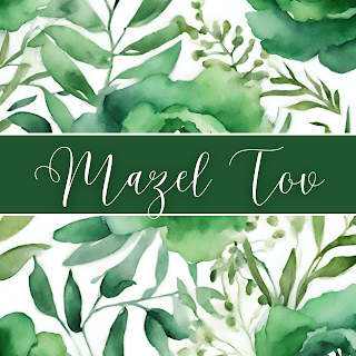 Free Mazel Tov Greeting Card Printable - Floral Calligraphy - Square