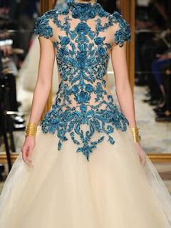 Heavily embellished catwalk dress by Marchesa.