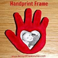 Kids handprint salt dough frame.  A perfect keepsake craft for Valentines day or Mothers day. 