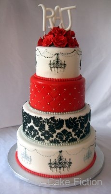  Velvet Birthday Cake on Cake Fiction  Damask Cake With Chandeliers And Red Roses