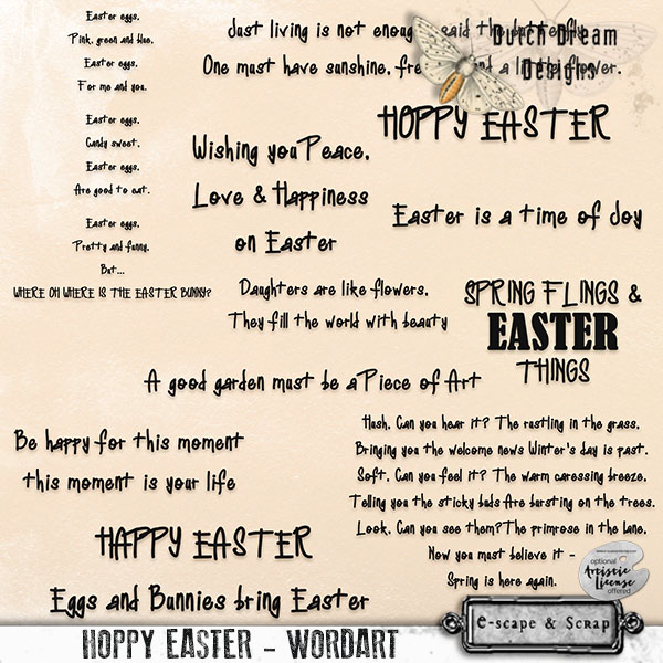  DUTCH DREAM DESIGNS HOPPY EASTER WORDART