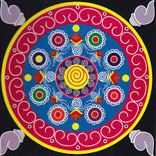  Happy Latest Simple Beautiful Diwali Flowers Rangoli Designs Pattern Image