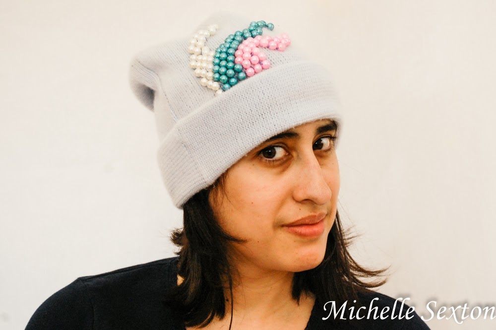Upcycle a beanie by adding beads - click through and learn more