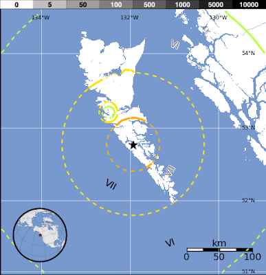 terremoto de 7.7 grados Richter se produjo en las región islas Queen Charlotte