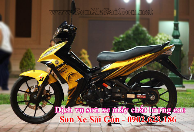 Mẫu sơn tem đấu xe Exciter 2010 màu vàng đen cực đẹp