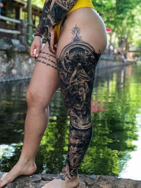 anchor tattoo & valknut tattoo