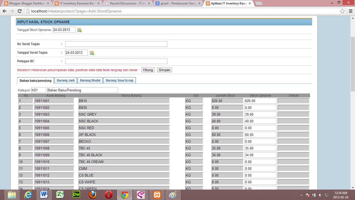 Program inventory gudang sederhana Search - jobsila.com 