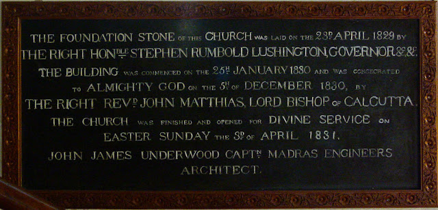 Foundation Stone of St. Stephen Church , Ooty