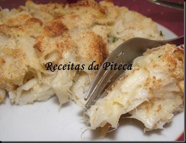 Massa de bacalhau no forno- comer