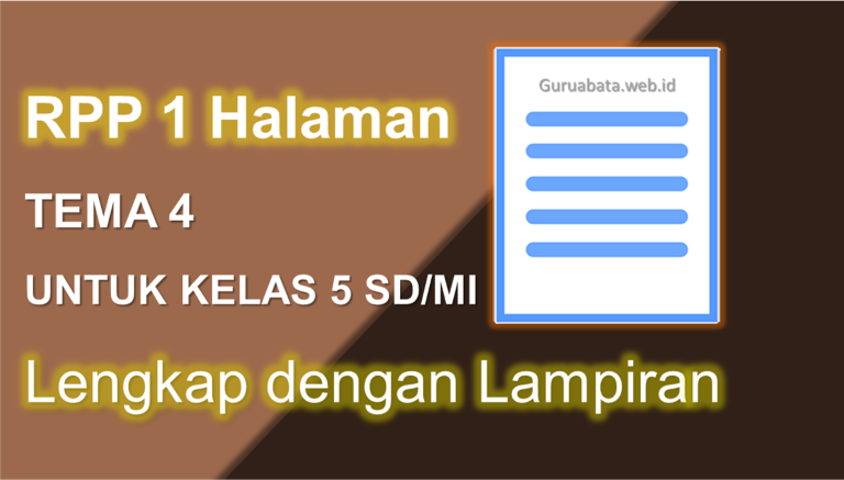 Contoh RPP 1 Halaman Kelas 5 Tema 4 Lengkap Dengan Lampiran