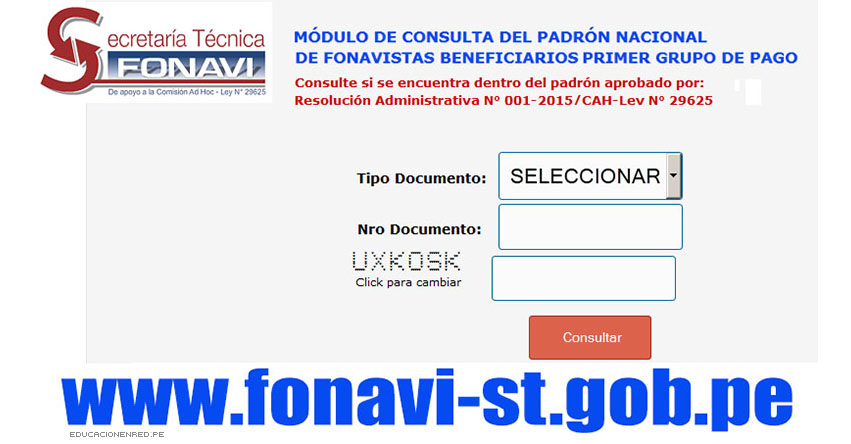 FONAVI: Padrón Nacional de Fonavistas Beneficiarios - Primer Grupo - www.fonavi-st.gob.pe | www.fonavi-st.pe