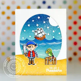 Sunny Studio Stamps: Pirate Pals Masculine Themed Pirate Card by Amy Yang