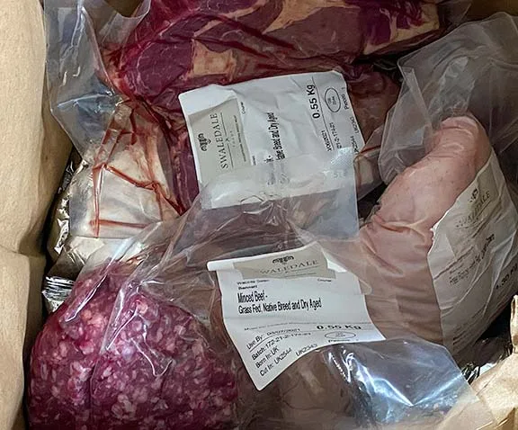 Box of meat from Swaledale