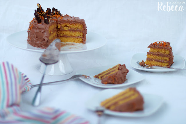 Tarta de naranja y chocolate