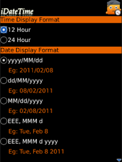 iDateTime - Menu Clock and Date v4.1.1 for BlackBerry