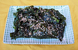 Asian Style Collards on Japanese Plate