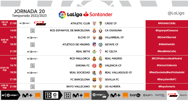 Horarios LaLiga