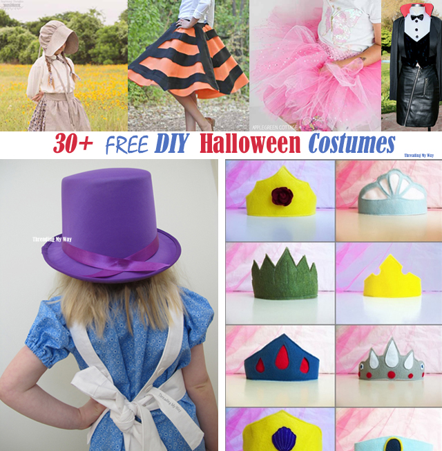 30 Free DIY Halloween Costumes - tutorials, patterns, templates, inspiration ~ Threading My Way