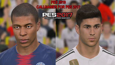 PES 2017 New Callnames from PES 2019