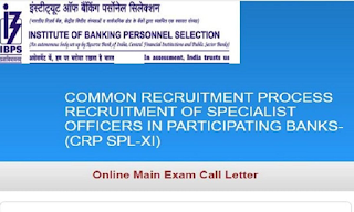 IBPS Specialist Officer SO XI Main Exam Admit Card