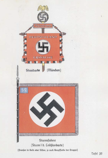 Lippuja natsipuolueen visuaalisesta ohjeesta.