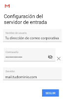 Servidor entrante correo corporativo en gmail