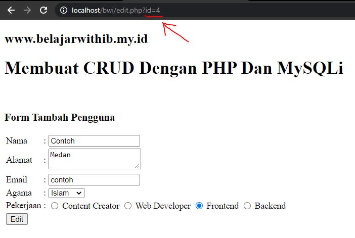 Tutorial PHP Pemula Part 14 : Cara Membuat CRUD Dengan PHP Dan MYSQLi