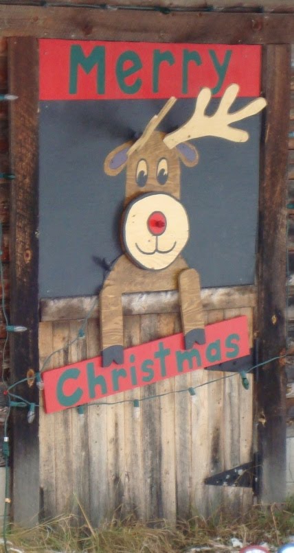 I wanted it to appear as if Rudolph was inside the barn looking out