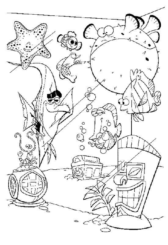 Desenhos Procurando Nemo para Colorir e Imprimir