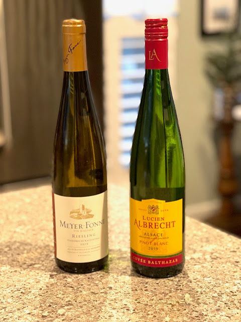 Two bottles of wine from Alsace, France