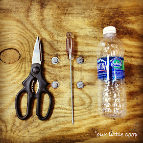 Tools needed to repurpose water bottle 