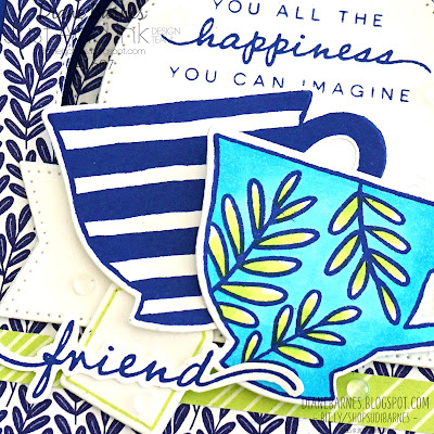 Handmade tea and friendship card and decorated treat box made with Stampin Up Cup of Tea, Happiness Abounds stamp sets and bundles, Stylish Shapes dies, Butterfly Kisses paper. Card by Di Barnes - Indpependent Demonstrator in Sydney Australia - cardmaking - stamping - card challenges - colourmehappy