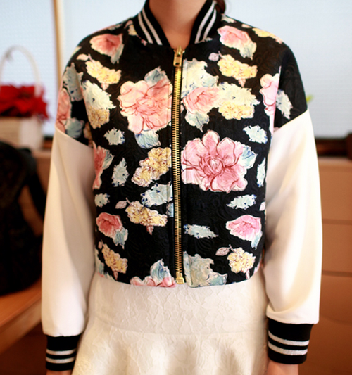 Textured Floral Pattern Jacket