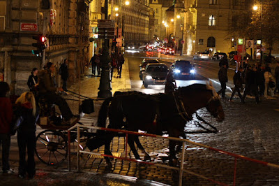 Horses at Jana Palacha square