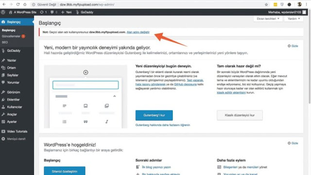Godaddy Wordpress kurulumu alan adı değişiklik yapma