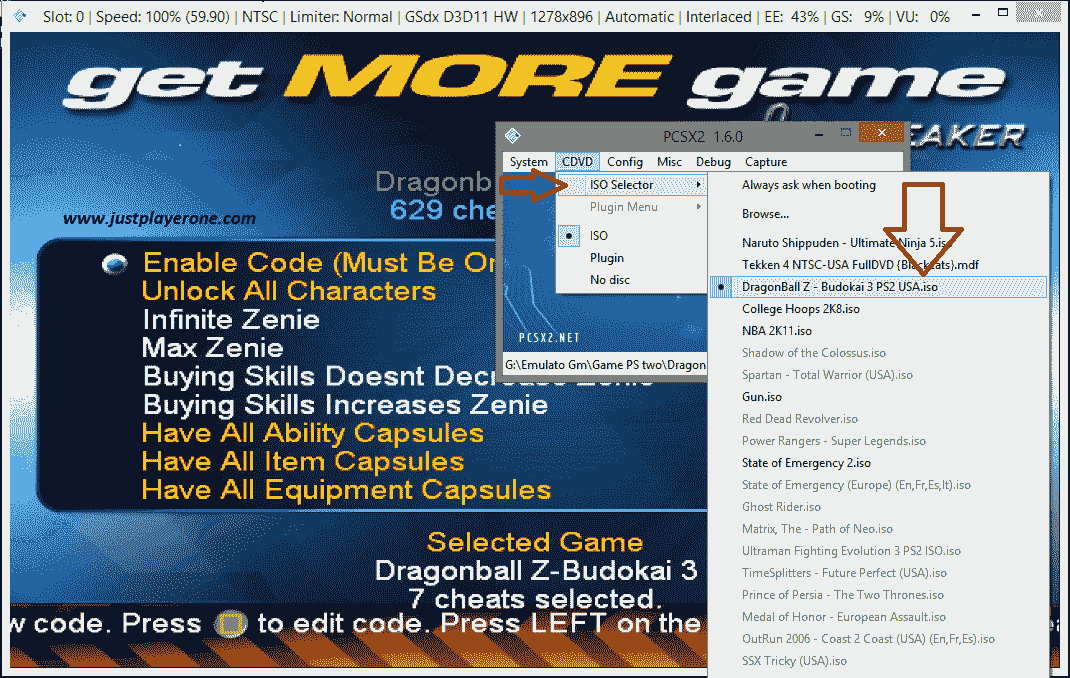 Easy Step Use Codebreaker On Pcsx2 Just Player One