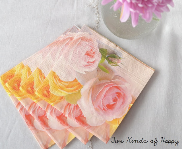 Pastel flower napkins, DIY wedding