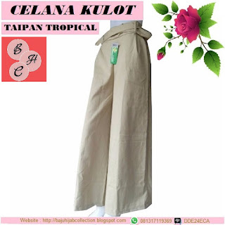 Celana Kulot Taipan Tropical (Serat Linen) Coklat Kekuningan