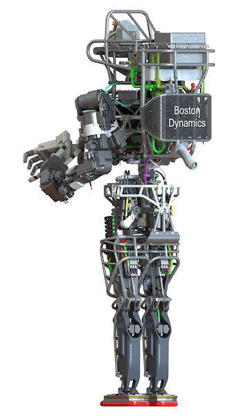 Imagen 713A | Un dibujo de computadora de alta resolución del robot Atlas diseñado por Boston Dynamics y DARPA, visto desde la parte trasera de. | DARPA / Dominio público