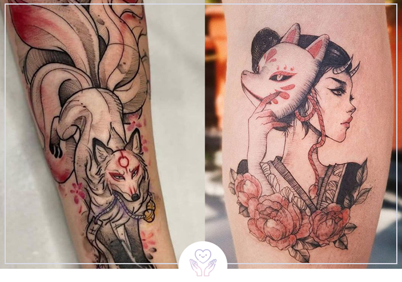 Inspirações: 26 tatuagens de Kitsune - Raposas Japonesas