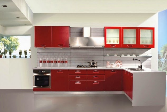 Dapur mewah merah