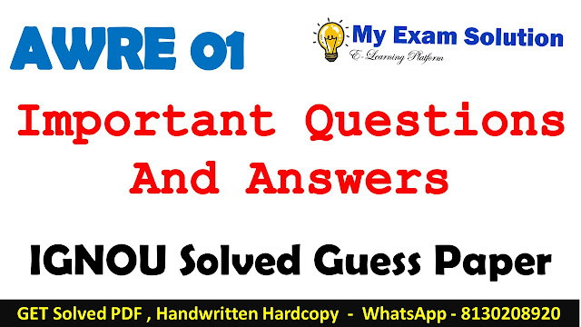 AWRE 01 Important Questions with Answers