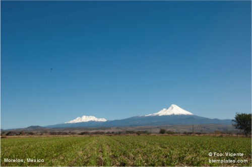 Volcanoes Popocatepetl and Iztaccihuatl, México. By Fco. Vicente