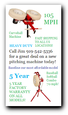 Call Jim 919-542-5336 Norman OK Pitching Machine Sale. Fast shipping to Oklahoma.