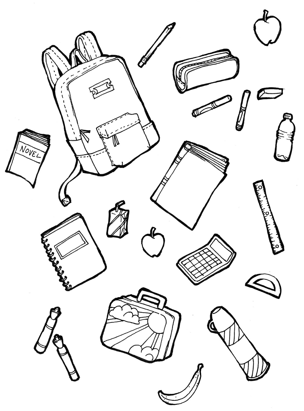 53 Coloring Pages Of School Supplies For Free