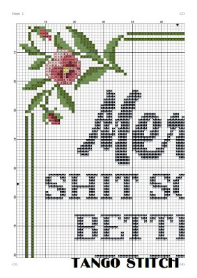 Merde! funny sassy cross stitch pattern Floral embroidery design - Tango Stitch