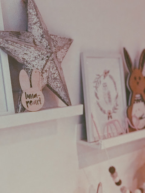 Nursery inspiration for a little girl, grey and pink decor and a bunny rabbit theme 