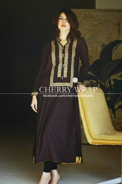 Cherry Wrap Winter Party Wear Dresses Collection 2013-14 For Women & Girls